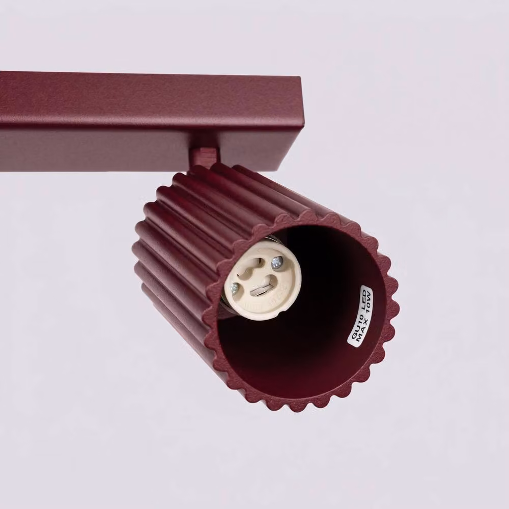 Sollux Lighting minimalist 4-light ceiling lamp in red, W/D/H: 81 x 16.5 x 6.5 cm – 3