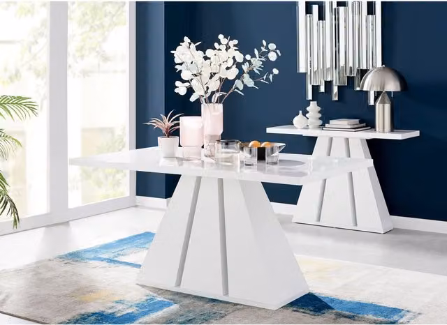 FurnitureboxUK Athens 6 White Gloss Rectangular Dining Table