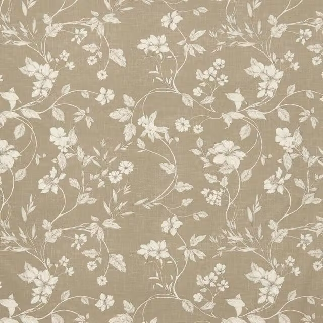 iLiv Etched Vine Fabric Linen in Beige and Brown