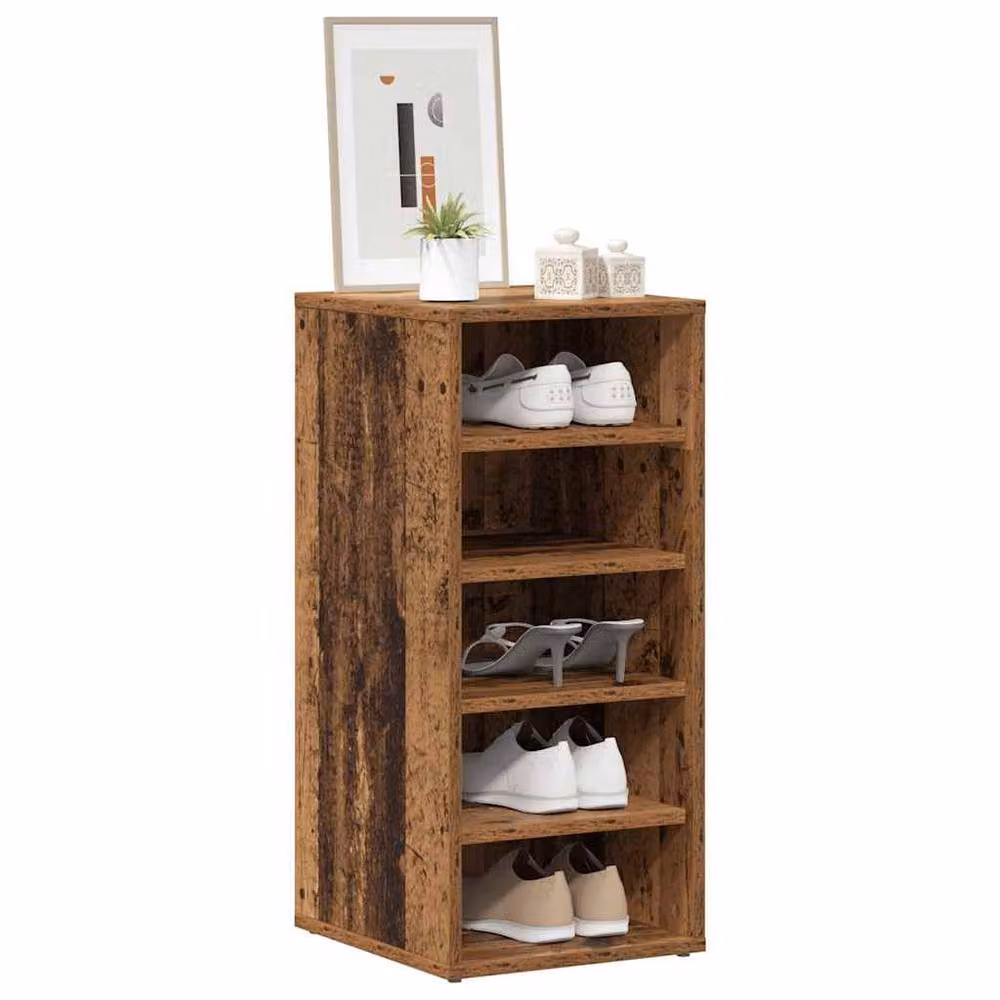 Berkfield Home Set of 2 Rustic Brown Engineered Wood Shoe Cabinets, W/D/H: 32 x 35 x 70 cm – 3