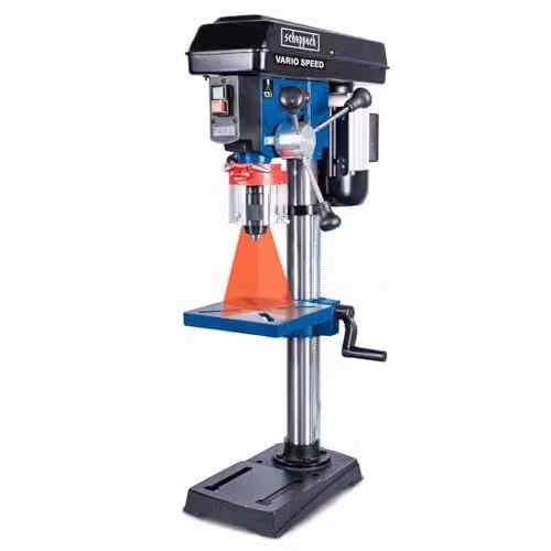 Scheppach DP19VARIO 550W Benchtop Pillar Drill in Blue and Black with Variable Speed and 13mm Keyless Chuck – 1