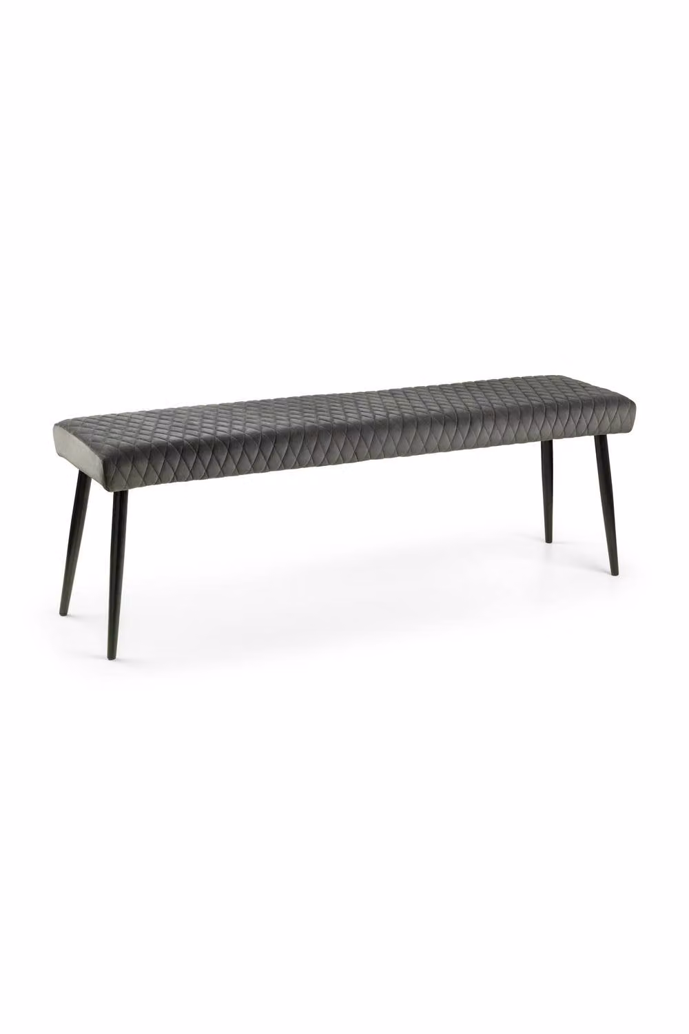 Julian Bowen Luxe Diamond Quilted Upholstered 2 Seater Backless Dining Bench in Grey, Width: 140 cm – 3