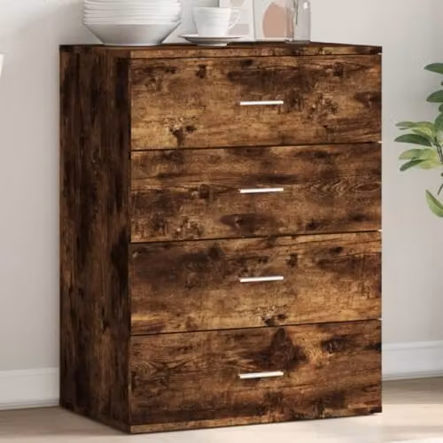 vidaXL Modern Sideboard in Smoked Oak, Brown, W/D/H: 60 x 39 x 80 cm – 1