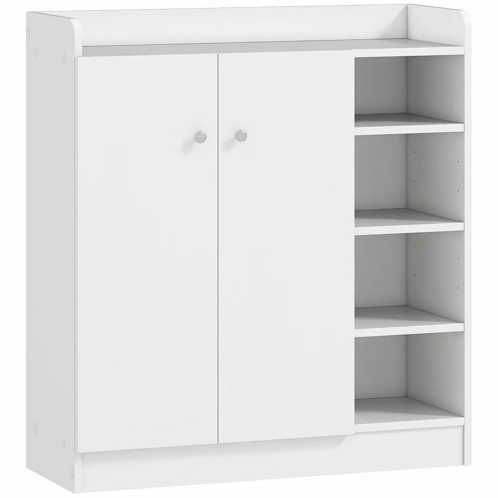 Wyld Haus Rala White Shoe Cupboard with 4 Doors and 9 Adjustable Shelves, W/D/H: 90 x 30 x 90 cm – 2