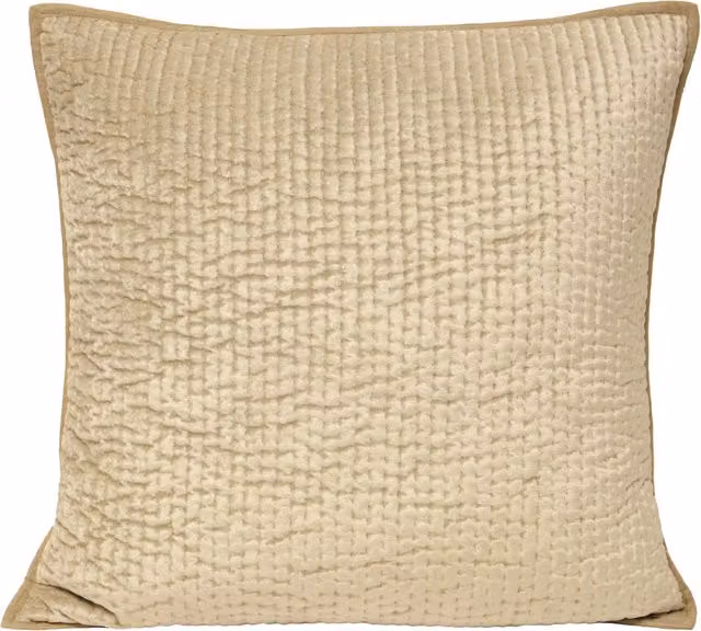 Brooklands Quilted Velvet Square Cushion in Pink, Orange or Beige