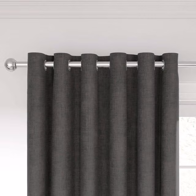 Nalu Nicole Scherzinger Kalo Lined Eyelet Curtains, Anthracite Grey, W: 228.6 cm, H: 228.6 cm