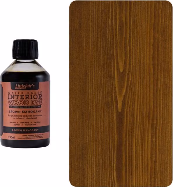 Littlefair's Brown Mahogany Indoor Wood Stain, 0.25l