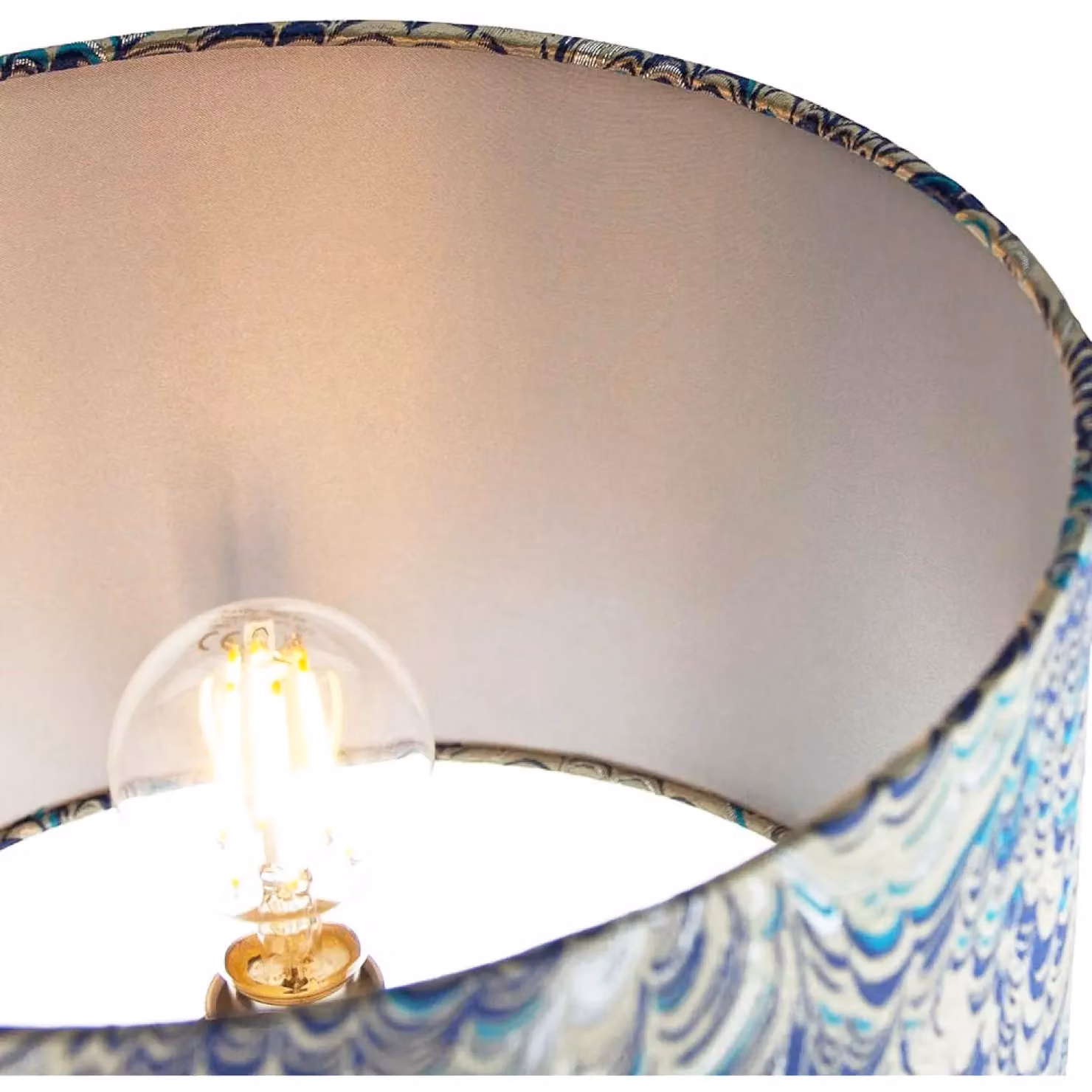 Happy Homewares Peacock Print Cotton Table or Pendant Lamp Shade in Multicolour, Diameter: 40.64 cm – 3