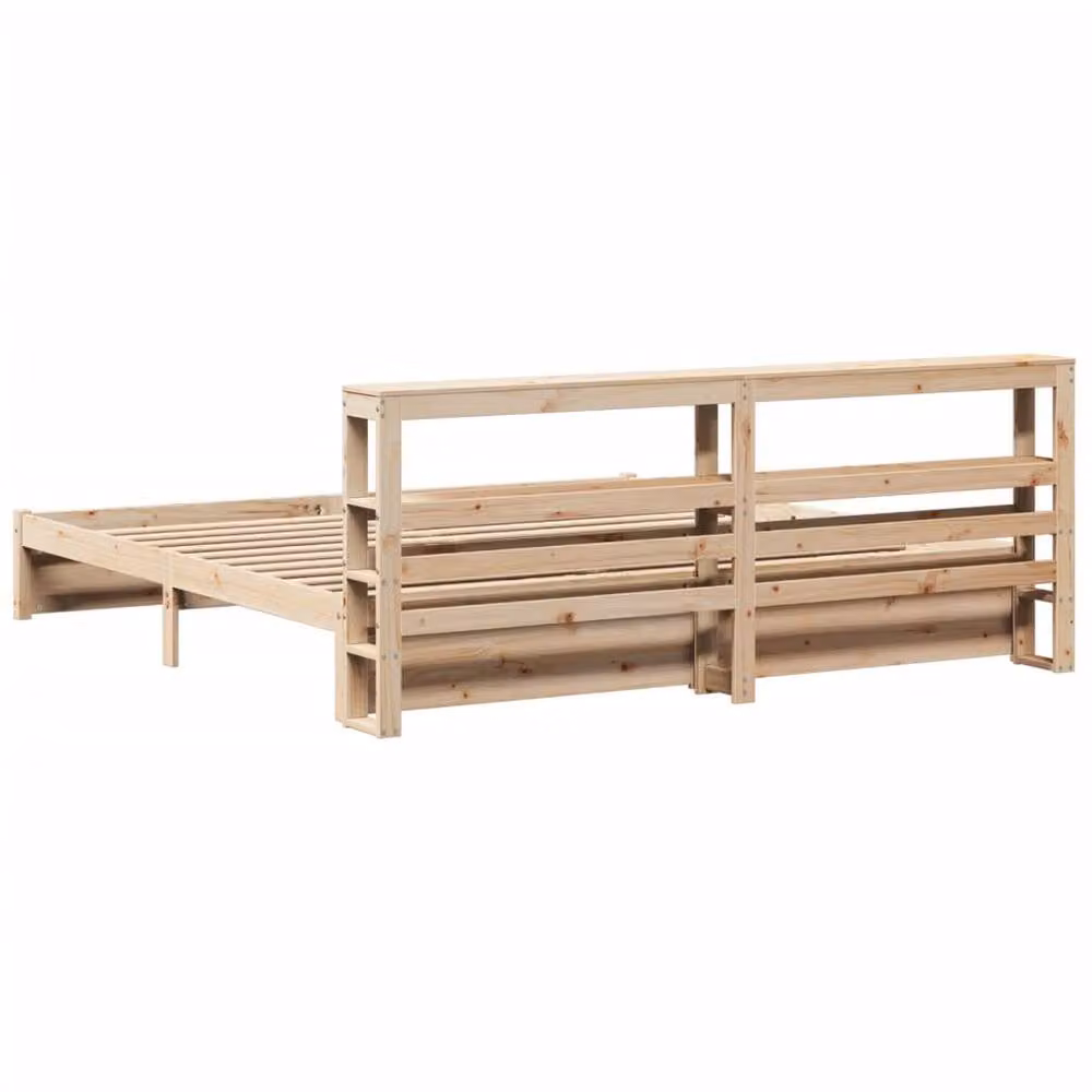 Berkfield Home Beautiful Super King Bed Frame with Headboard in Light Brown, W/D/H: 180 x 200 x 82 cm – 3