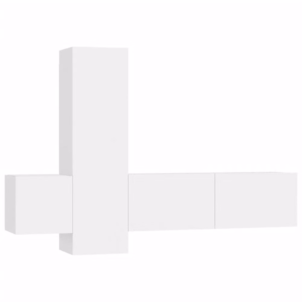 Berkfield Home 3 Piece Minimalist TV Cabinet Set in Matt White Engineered Wood – 2