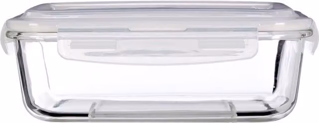 Orsina 1.52 l Airtight Borosilicate Glass Container with BPA-Free White Clip-On Lid, Transparent