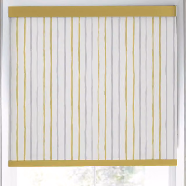Laura Ashley Painterly Stripe Translucent Made to Measure Roller Blind in Yellow