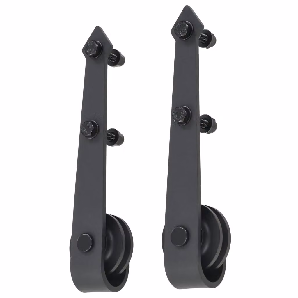 Berkfield Home SKIEN Sliding Door Hardware Kit, Steel, Black, 200 cm – 3
