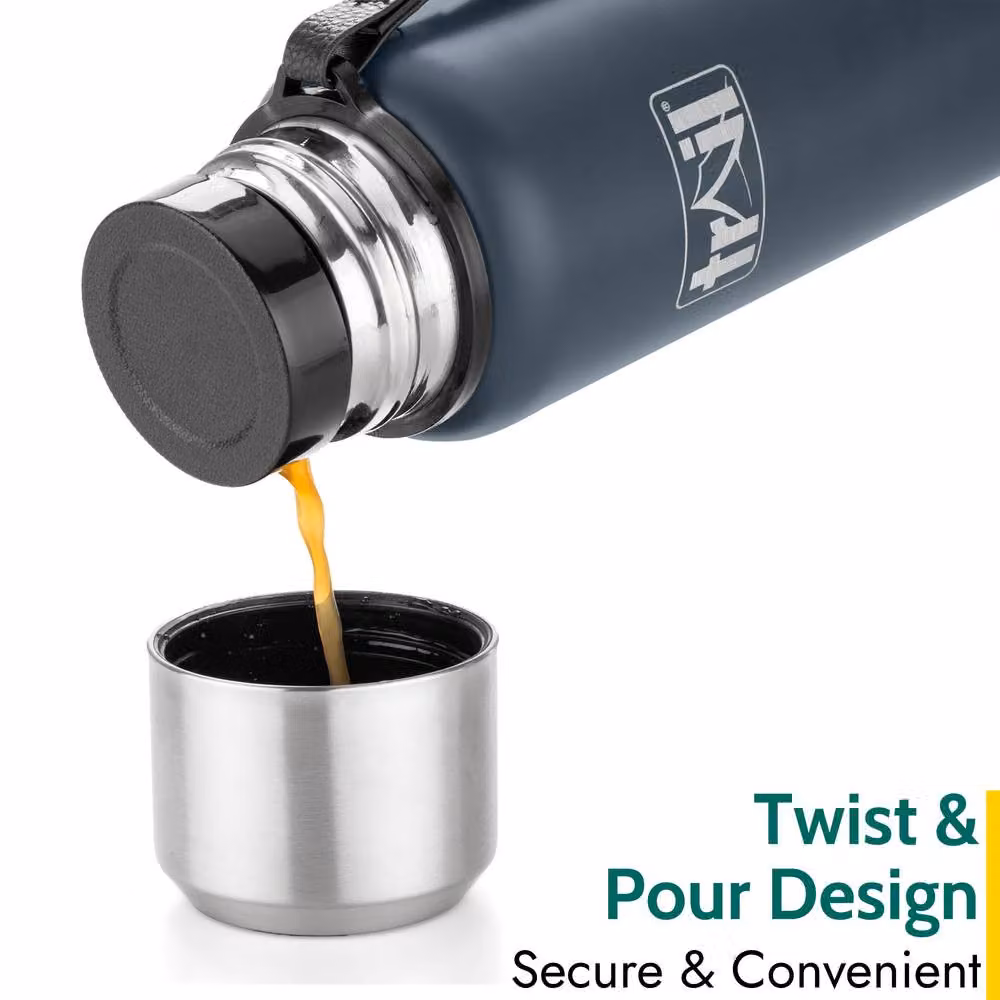 Trail Stainless Steel Vacuum Flask with Strap in Dark Grey, 600 ml – 3