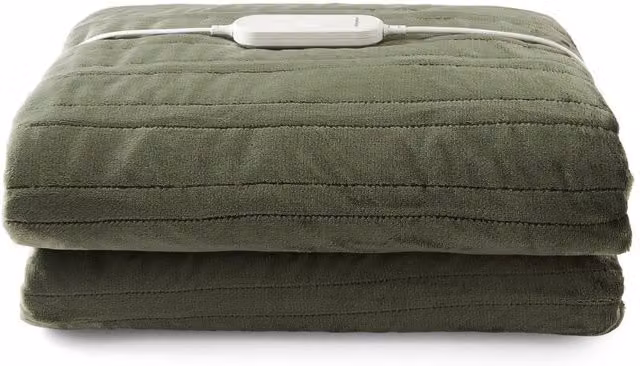 Morphy Richards EverCosy Large Fleece Electric Heated Throw, Green, W/D/H: 200 x 180 cm