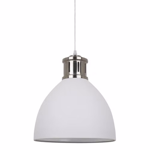Netlighting Industrial and Retro Hanging Pendant Lamp in White and Silver with E27 Socket