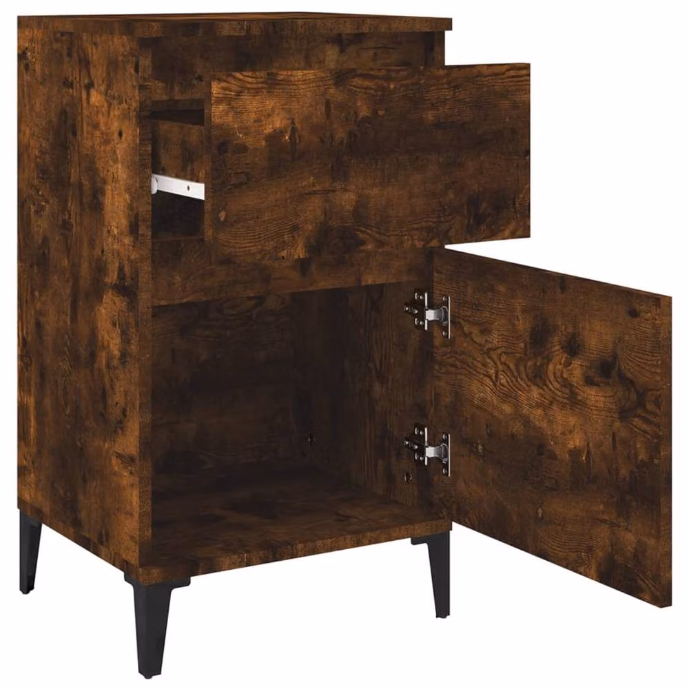 Berkfield Home Elegant Bedside Cabinets, 2 Piece Set in Smoked Oak Brown, W/D/H: 40 x 35 x 70 cm – 4