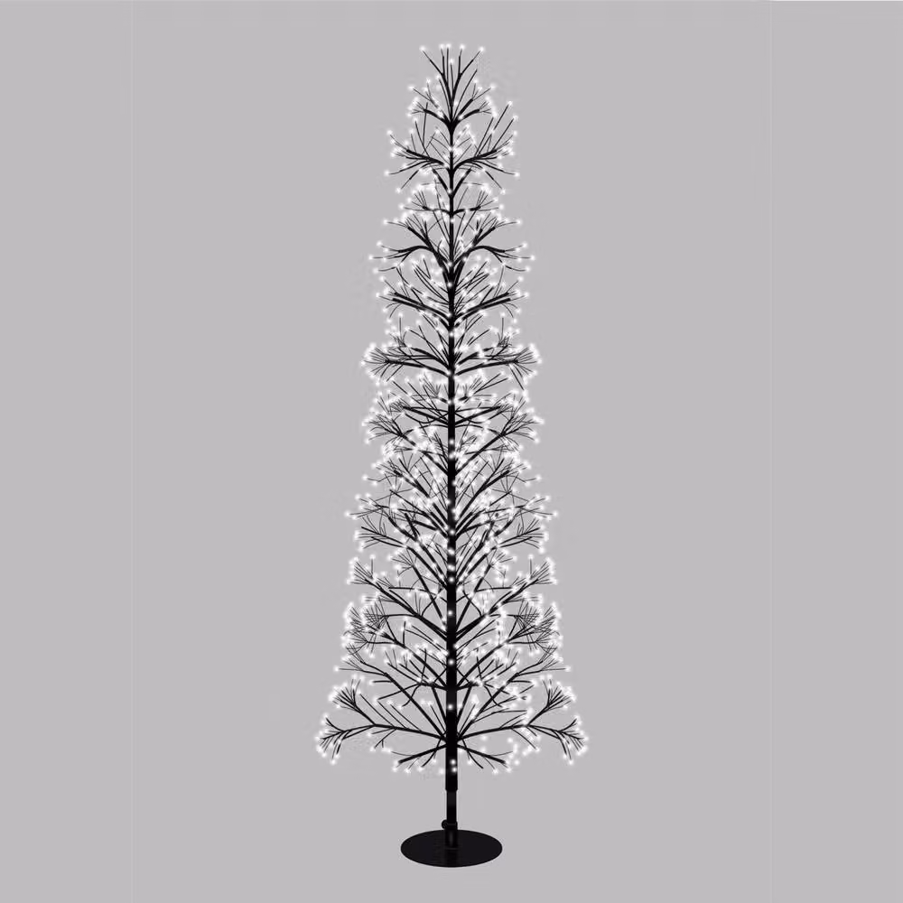 Pegdev Pre-Lit Christmas Tree with 3000 Warm White Micro LEDs, Timer and Black Metal Frame, Height: 180 cm – 2