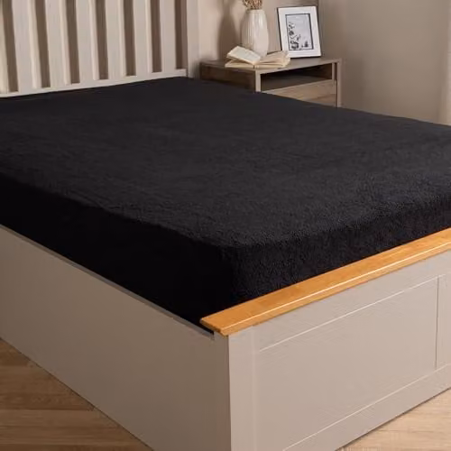 Brentfords Teddy Fleece Thermal Fitted Bed Sheet, Black, 200 x 200 cm – 5