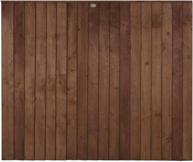 Forest Garden Brown Pressure Treated Vertical Board Wood Fence Panel, W: 1.68 m