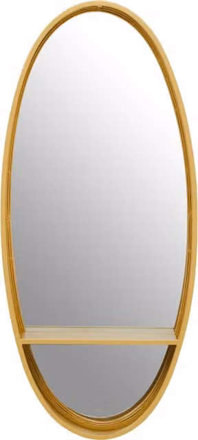Orsina Avento Minimalist Oval Metal Wall Mirror in Gold