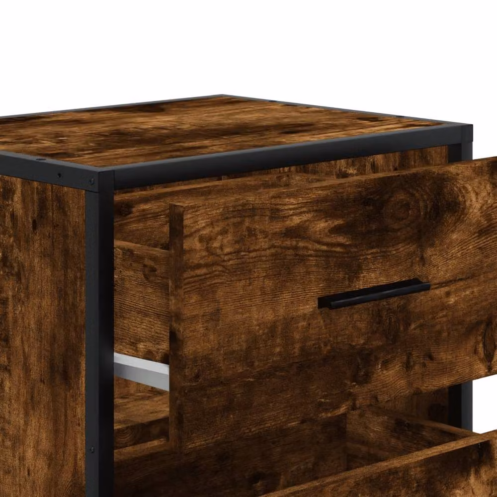 Berkfield Home Decorative Bedside Cabinets, 2 Piece Set in Smoked Oak Brown, W/D/H: 40 x 31 x 50 cm – 7