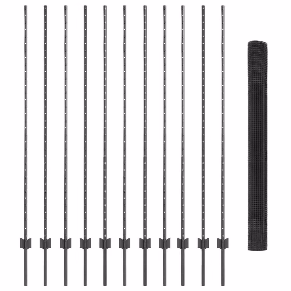 Berkfield Home Grey Galvanised Steel Chicken Wire Fence Set of 2 – 2