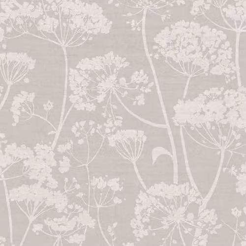 Grandeco Cow Parsley Organic Foliage Trail Wallpaper in Grey