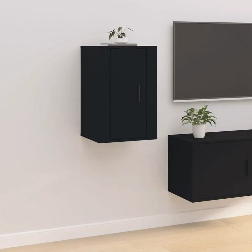 Berkfield Home Wall Mounted TV Cabinets, 2 Piece Set, Black, W: 40 cm, D: 34.5 cm, H: 60 cm – 3