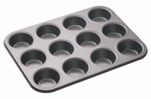 MasterClass Non-Stick 12 Hole Muffin Tray, Grey, W: 35 cm x D: 27 cm – 1
