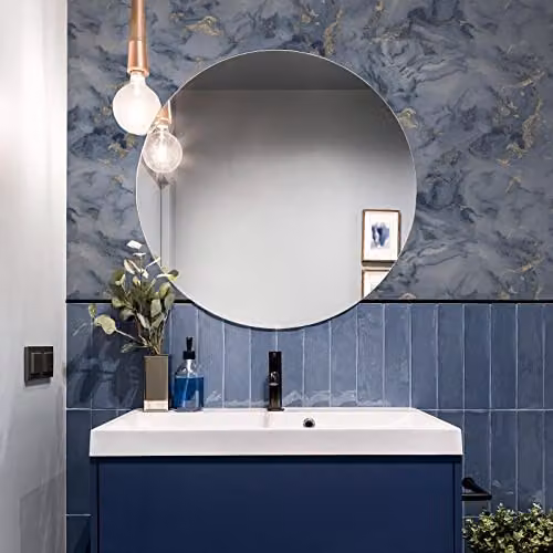 Arthouse Bahia Marble Abstract Wallpaper in Blue, Grey and Gold – 4