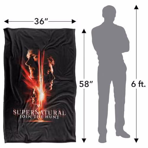 LOGOVISION Supernatural Sam Dean Castiel Red Portal Silky Touch Super Soft Fleece Throw Blanket, W/D/H: 91 x 147 cm, Red and Multicolour – 4