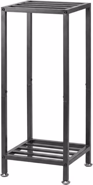 Levede 2 Tier Modern Black Metal Corner Plant Stand, Height: 76.2 cm – 1