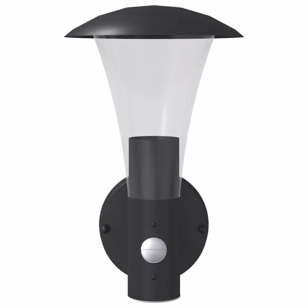 Berkfield Home Solar Outdoor Wall Lights with Motion Sensor, 2-Piece Set in Black Stainless Steel – 3