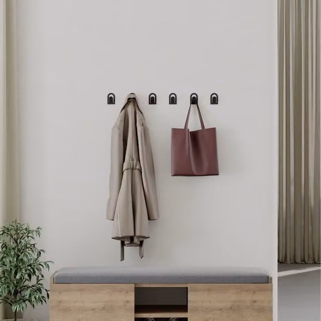 Astra Set of 3 Matt Black Steel Wall Hooks