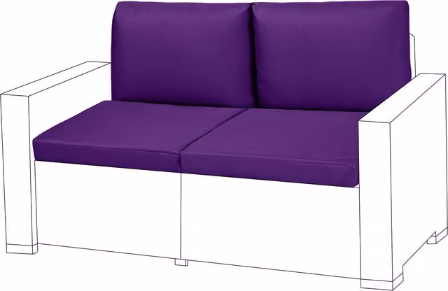 Gardenista Water Repellent Purple Polyester Outdoor Garden Rattan Furniture Replacement Cushion, Set of 4