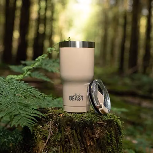 Greens Steel Beast Tumbler in Beige Sand, 900 ml Vacuum Insulated Stainless Steel Mug with Lid – 3