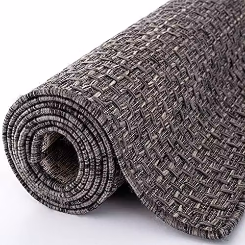 THE RUGS Dark Grey Solid Design Indoor and Outdoor Rug, W/D/H: 120 x 170 cm – 4