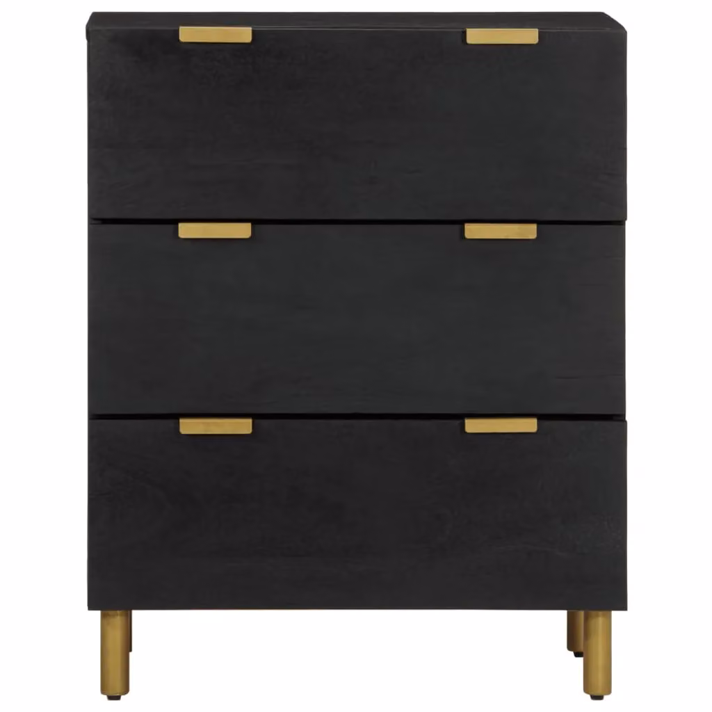 Berkfield Home Modern Black Sideboard in Matt Engineered Wood W/D/H: 60 x 33 x 75 cm – 2