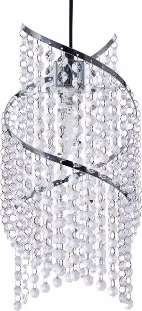 Innoteck Modern Spiral Droplet Pendant Light Shade in Transparent Crystal and Chrome