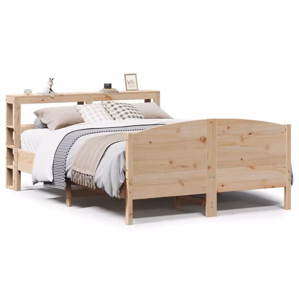 Berkfield Home Rustic Solid Wood Pine Bed Frame in Brown, W/D/H: 160 x 200 cm – 2