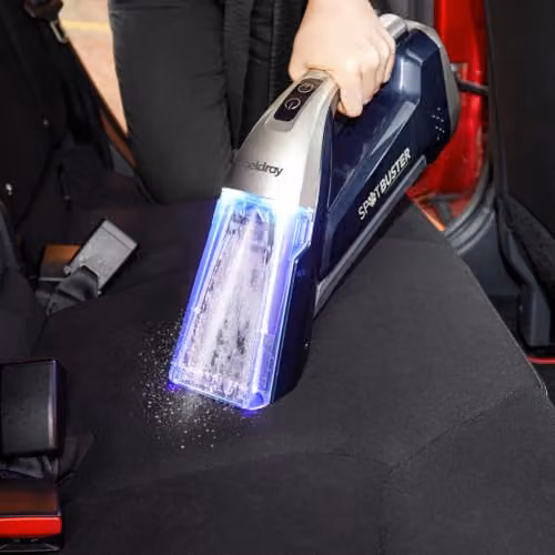 Beldray BEL01624 Cordless Spot Buster Blue Handheld Carpet Cleaner with 110ml Detergent Tank and Built-in Spray Function – 4
