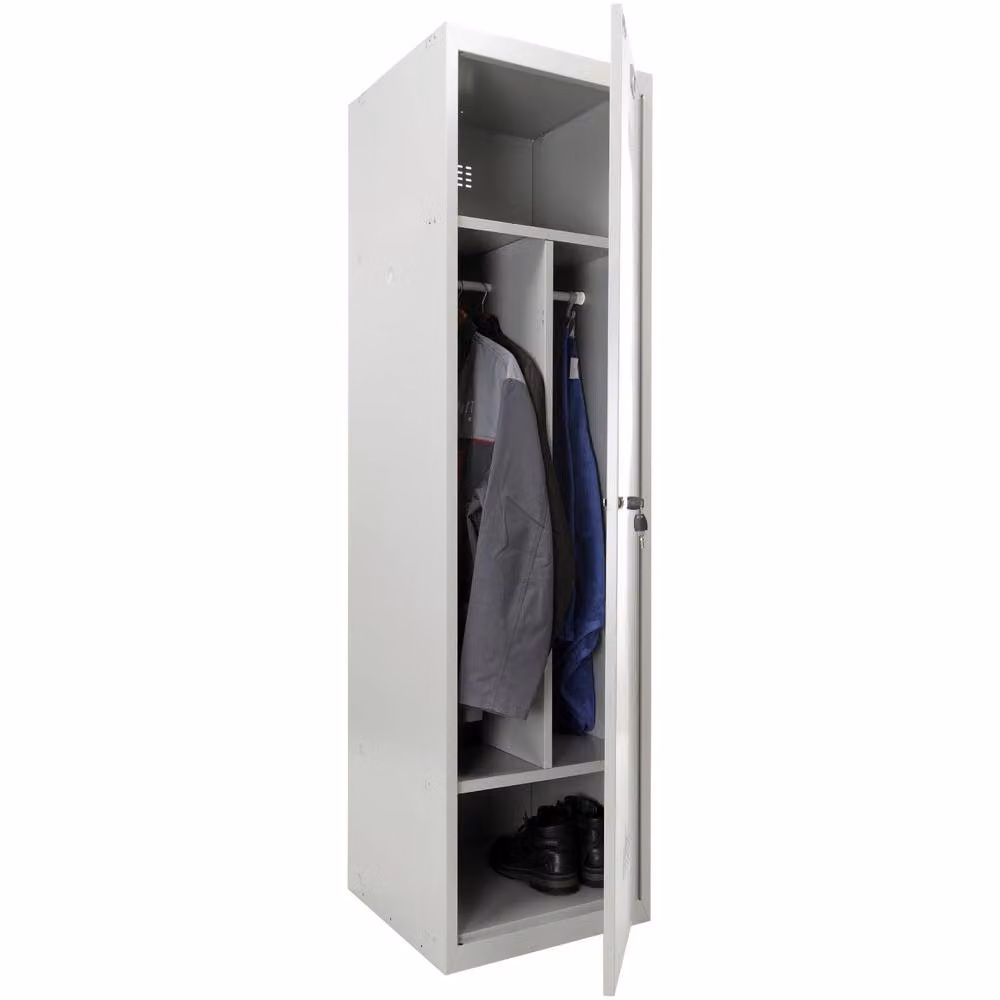 Phoenix Safe Company Single Door Metal Locker in Grey with Key Lock and Internal Shelves, H 180 cm x W 100 cm – 2