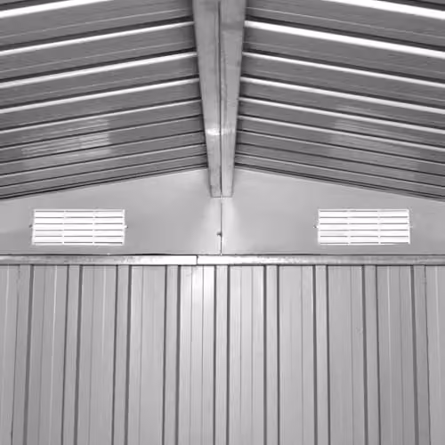 vidaXL Large Galvanised Steel Garden Shed in Brown, W/D/H: 257 x 205 x 178 cm – 4
