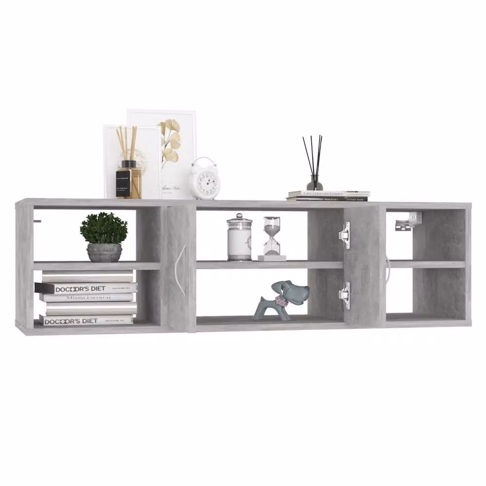Berkfield Home Wall Mounted Concrete Grey Shelf, W/D/H: 102 x 30 x 29 cm – 3