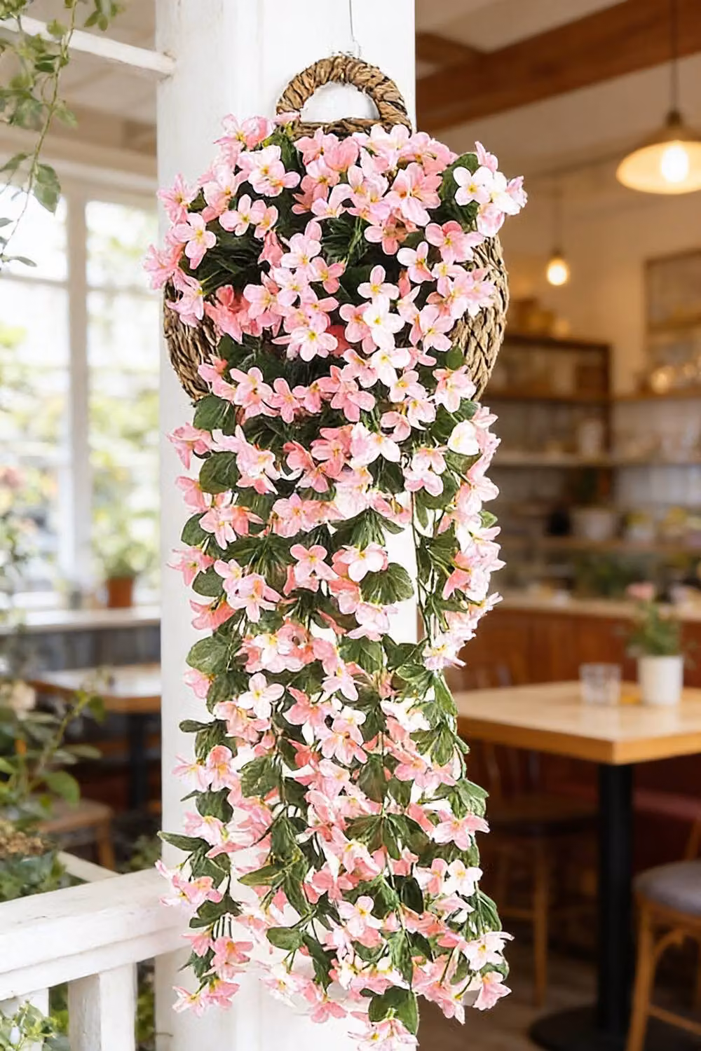 ExtraStar Hanging Pink Artificial Silk Flower Vine, 80 cm – 2