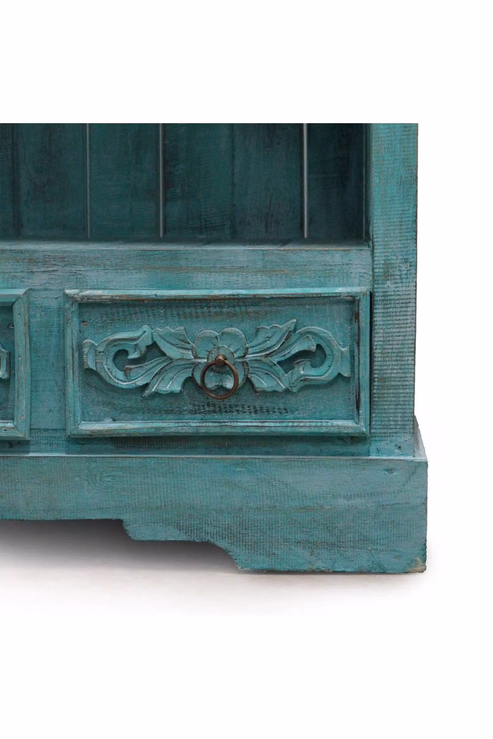 KDMD Albasia Turquoise Shabby Chic Bathroom Storage Cabinet with Doors and Drawers, H 120 cm x W 40 cm x D 66.7 cm – 3