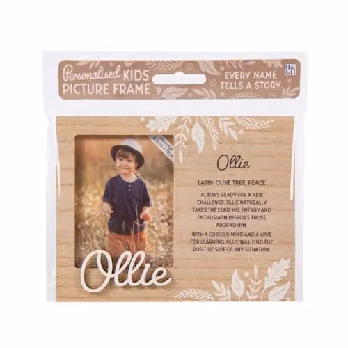 History & Heraldry Ollie Pre-personalised Child's Picture Frame, Brown, W/H: 11 x 8.5 cm