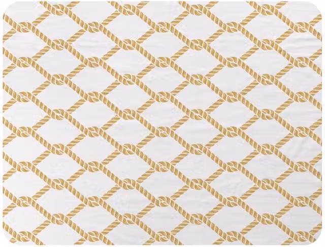 Benjamin Tate Design Gold Chainlink Rope Fleece Blanket in Gold and Sand, W/D/H: 120 x 150 cm – 2