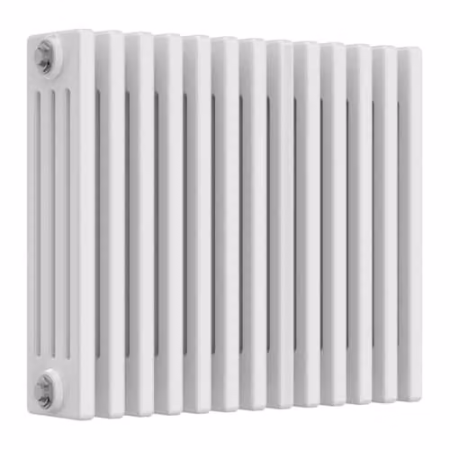 Bathroom Kingdom Reina Colona 4 Column White Steel Wall Hung Radiator H: 500 mm, W: 60.5 cm – 1